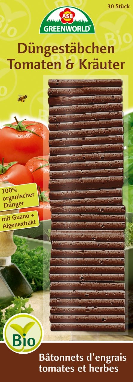 ASB Greenworld Bio Tomaten- und Kräuter Düngestäbchen 30 Stück GLO688301373