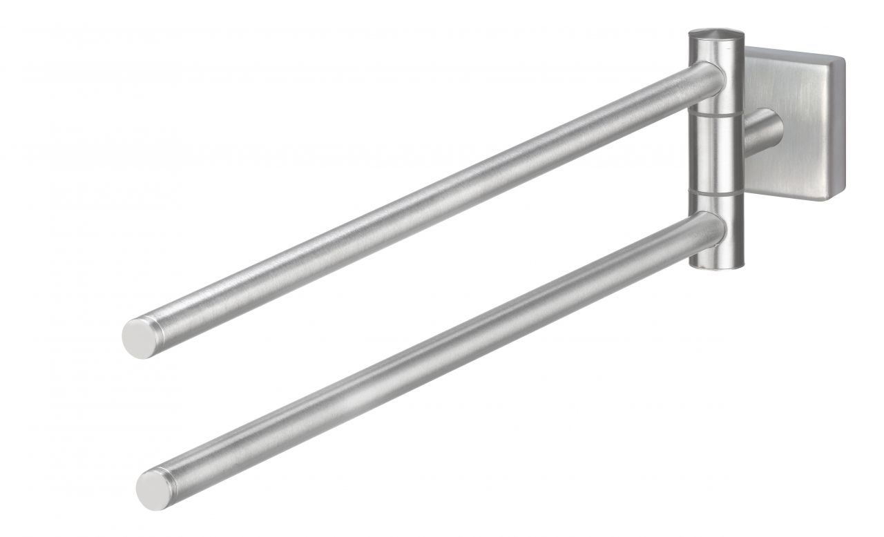 Trendline Handtuchhalter Edelstahl gebürstet Simple Cube 2-armig