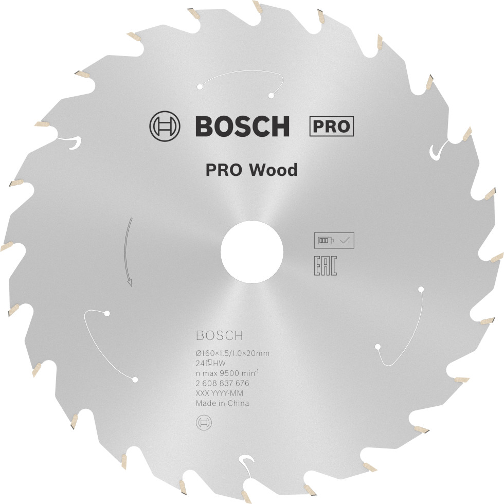 Bosch PRO Wood cordless Kreissägeblatt 160 x 1,5 x 20 mm T24