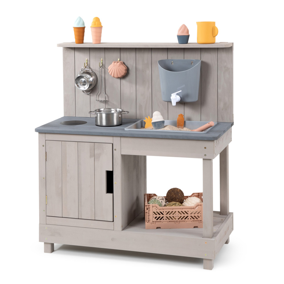 Muddy Buddy Matschküche Mud Expert 80 x 40 x 90 cm warmgrau