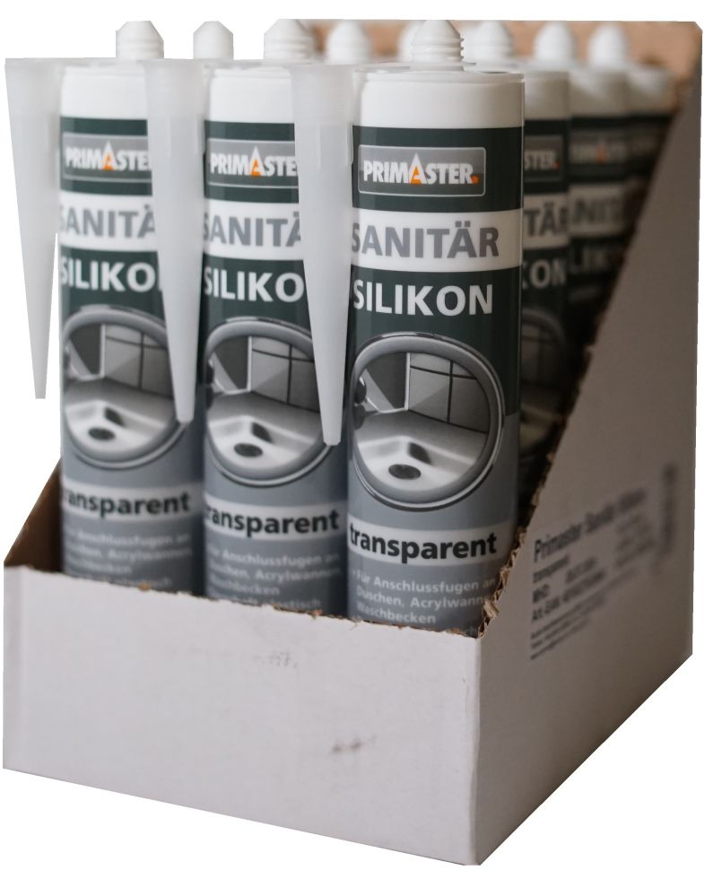 Primaster Sanitär Silikon transparent 310 ml 12 St. Kartonabnahme GLO779053003