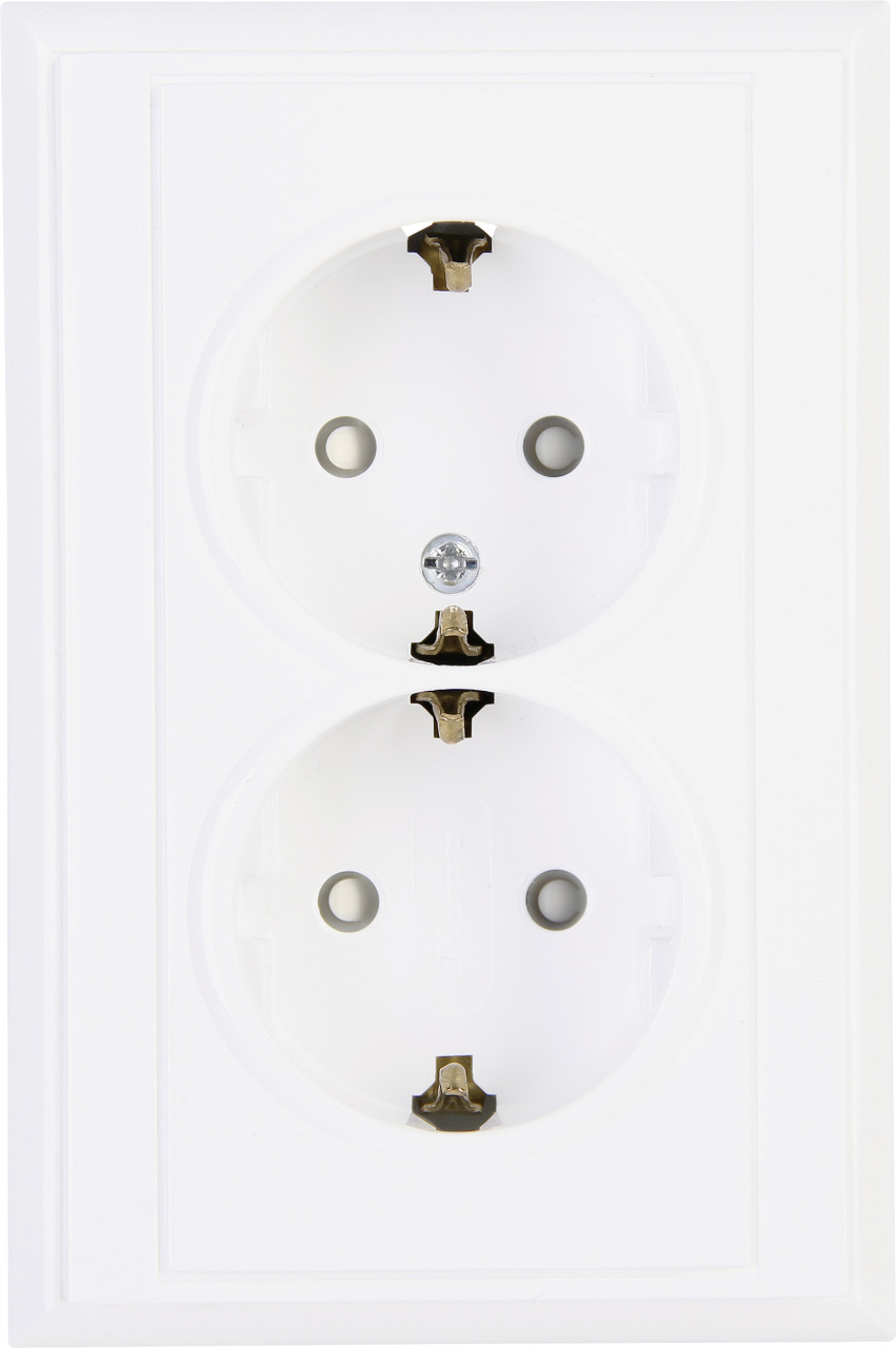 Kopp Schutzkontakt-Steckdose 2fach MALTA, arktisweiß, 927602084