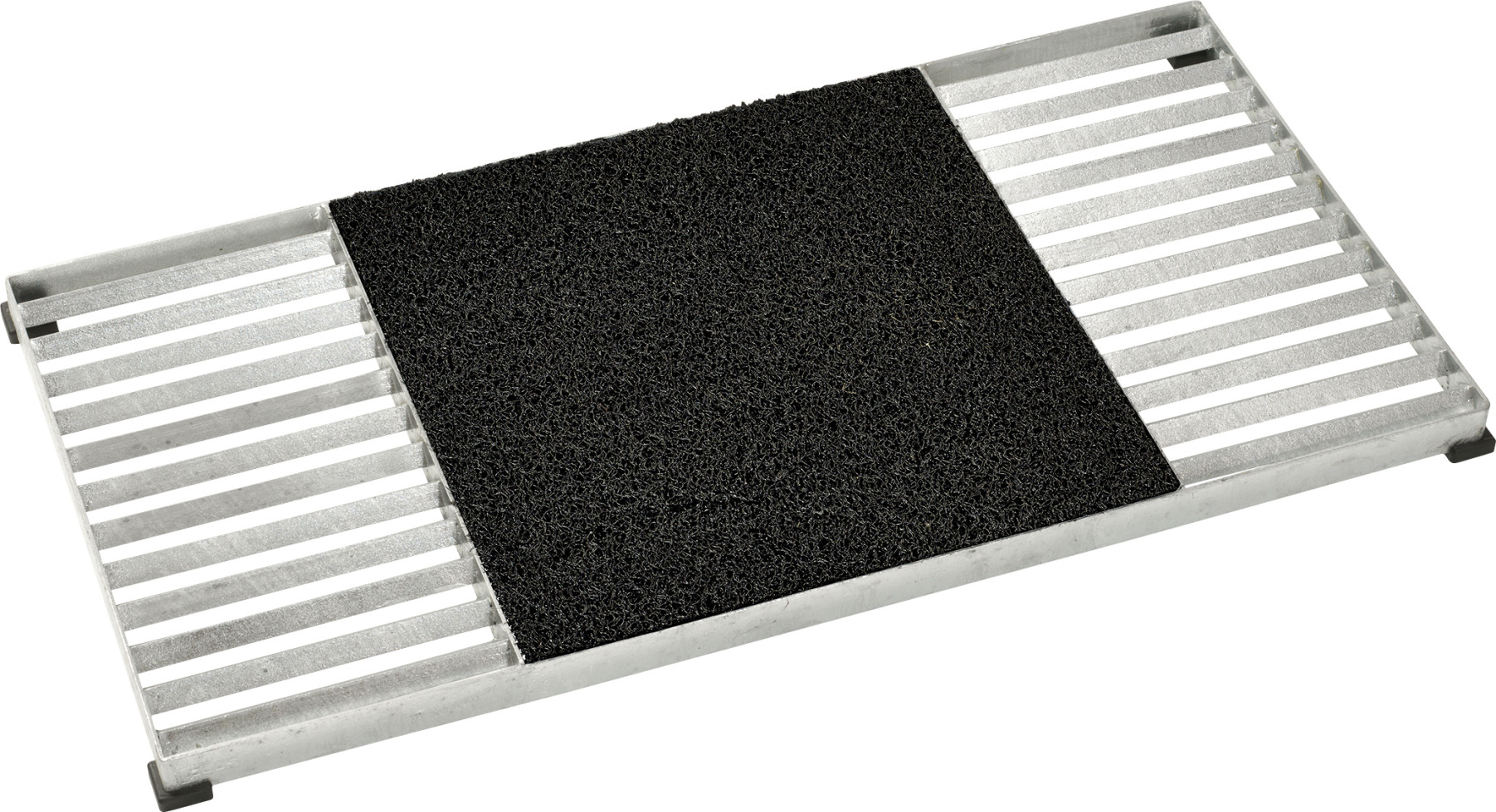 Plus Fußabtreter Cubic 40 x 80 cm mit Rahmen, Doppel-Rost & Kunststoffmatte