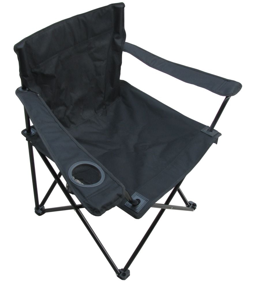 TrendLine Campingstuhl mit Armlehne schwarz