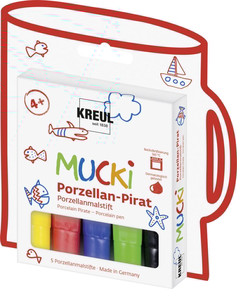 Kreul Porzellan-Pirat Porzellanmalstift 5er Set GLO663152530