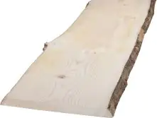 Massivholzbrett Weißtanne mit Baumkante 100 x 24 - 30 cm, 28 mm