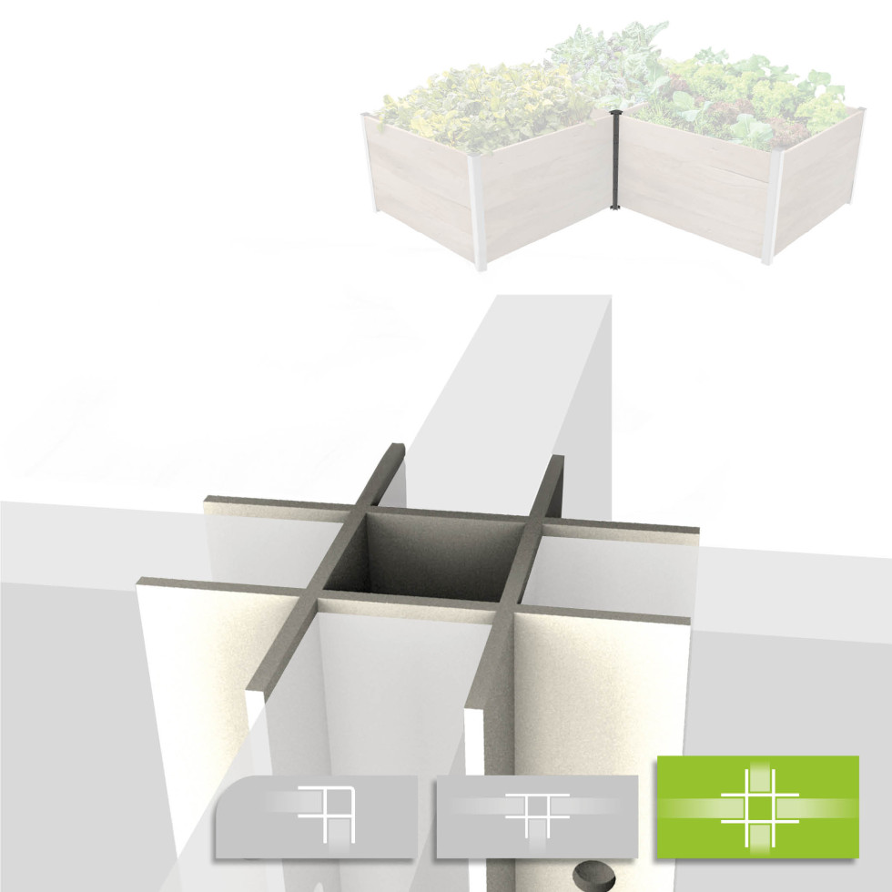 Bio Green Biogreen Aluminium Kreuzprofil für ErnteMAXX Hochbeet 325 mm GFM670a86d34