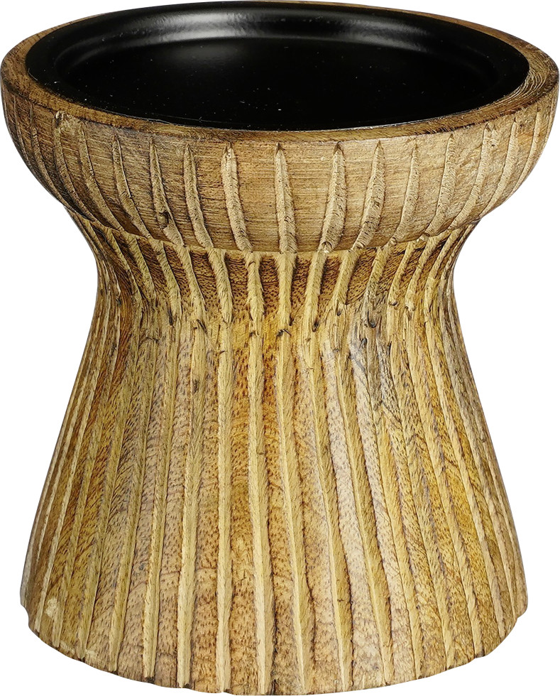 Mica Decorations Mica Indiana Kerzenständer braun Mangoholz 10 x 10 cm GLO660201119