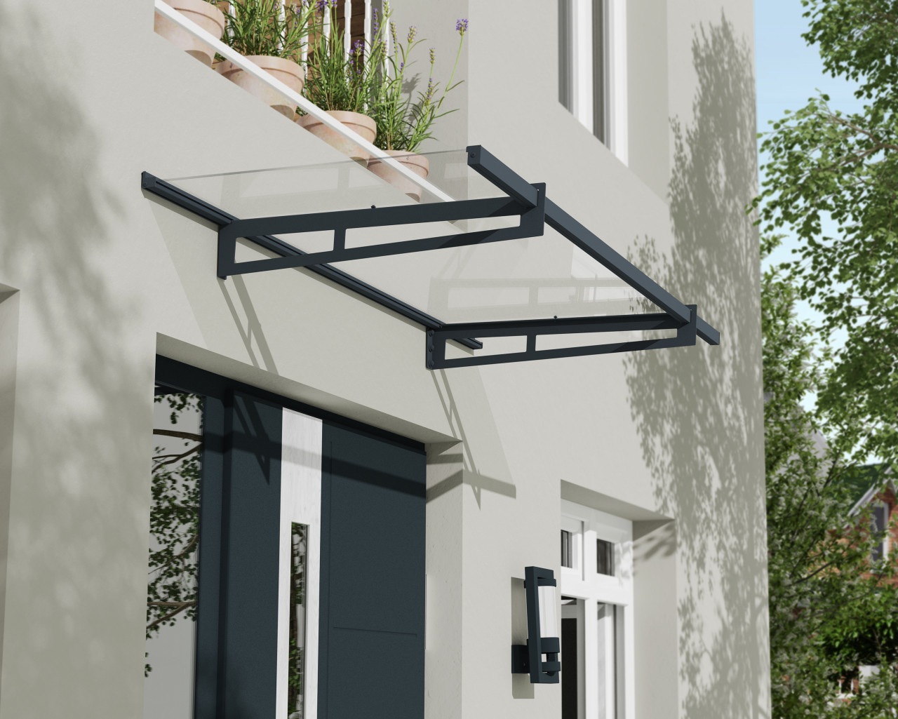 Canopia Vordach Bremen 2050  Grau Alu 205 x 94 cm
