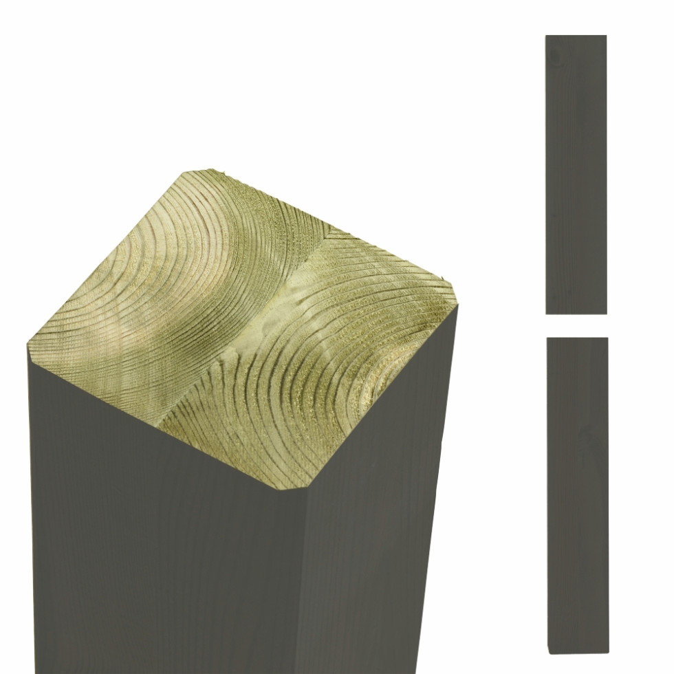 Plus Verleimte Pfosten beidseitig gerade 9 x 9 x 208 cm umbragrau
