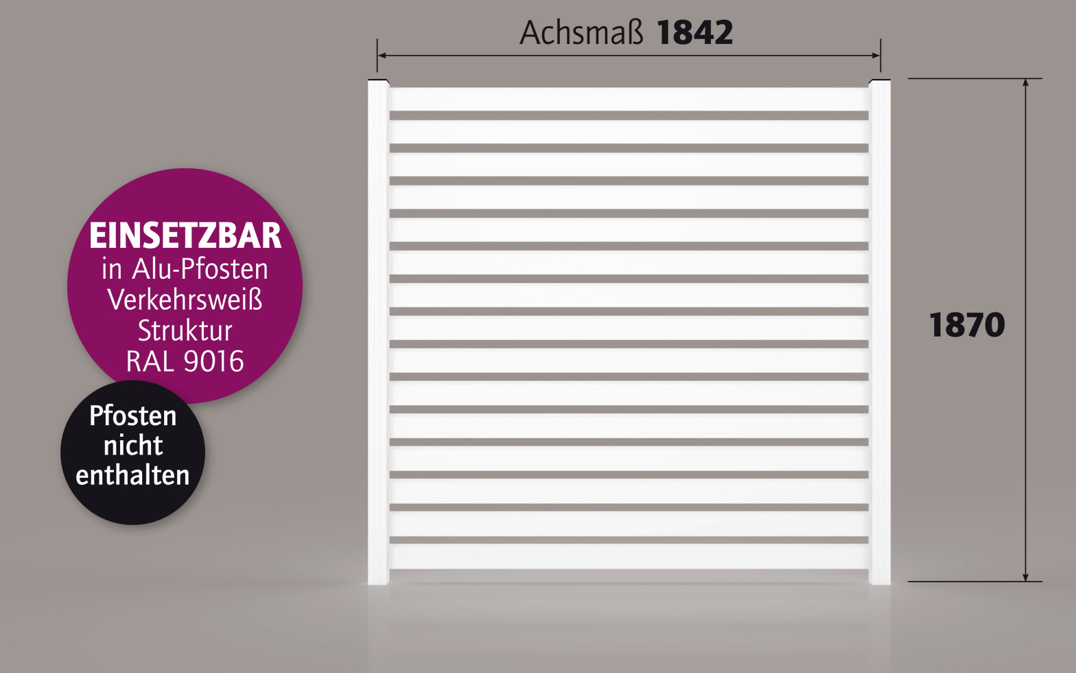 Ambiente AluZaun Rhombus 90 MAXI B x H 180 cm x 180 cm 22 mm stark