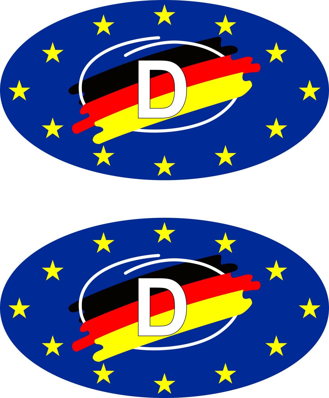 Hermann Schütz Aufkleber Europa-D Holografie 2er-Set je 55x30mm GLO680201634