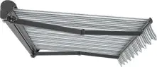 TrendLine Halbkassetten-Markise 4 x 3 m elektrisch grau-weiß gestreift