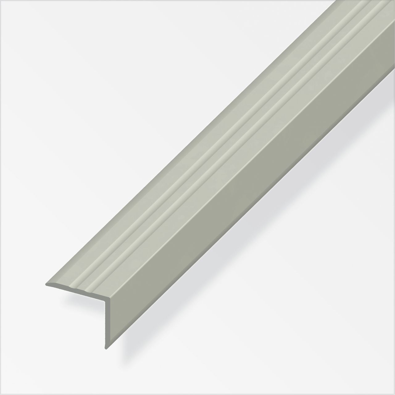 alfer Treppenprofil 1 m, 25 x 21 mm PVC (Kunststoff) glatt graubeige GLO763240338