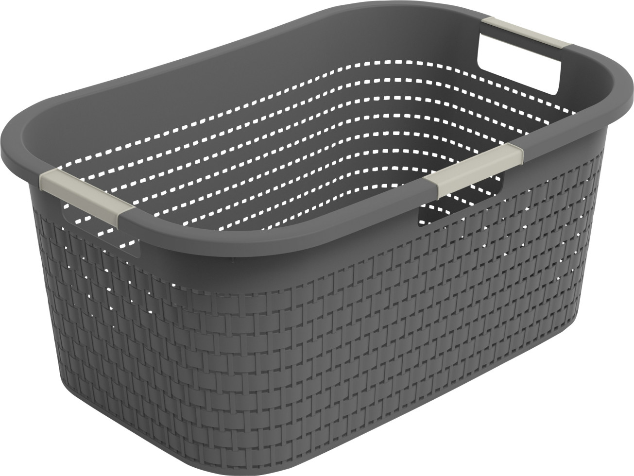 Rotho Wäschekorb Country, 40 L anthrazit