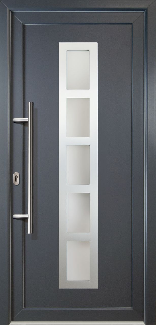 Meeth Haustür Signum Aluminium Modell 51 108 x 200 cm DIN links weiß/titan