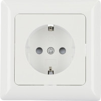 Unitec Steckdose mit Rahmen ultraweiß, Serie Genua
