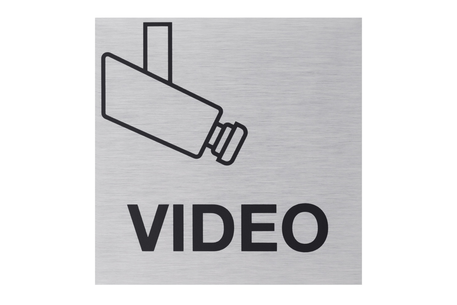 Conmetall Aufkleber Video Aluminium 8 x 8 cm edelstahl-optik