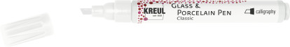Stylo Porcelaine Kreul Blanc - Pointe Calligraphie 1-4 Mm - Résistant Lave-Vaisselle