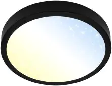 Briloner LED Deckenleuchte Runa Ø 28 cm schwarz Sternencover CCT