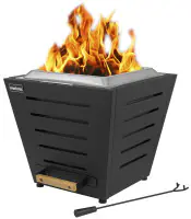 Primaster Feuerstelle Linden raucharm 51 x 51 cm schwarz