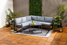 Primaster Gartenmöbel-Set Limoncello Aluminium mit verstellbarem Kopfteil