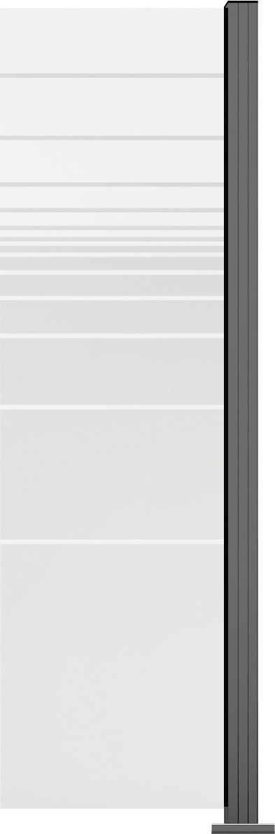 Ambiente Glaszaun Erweiterungsset Klarglas mit Siebdruck 187 x 55,7 cm grau
