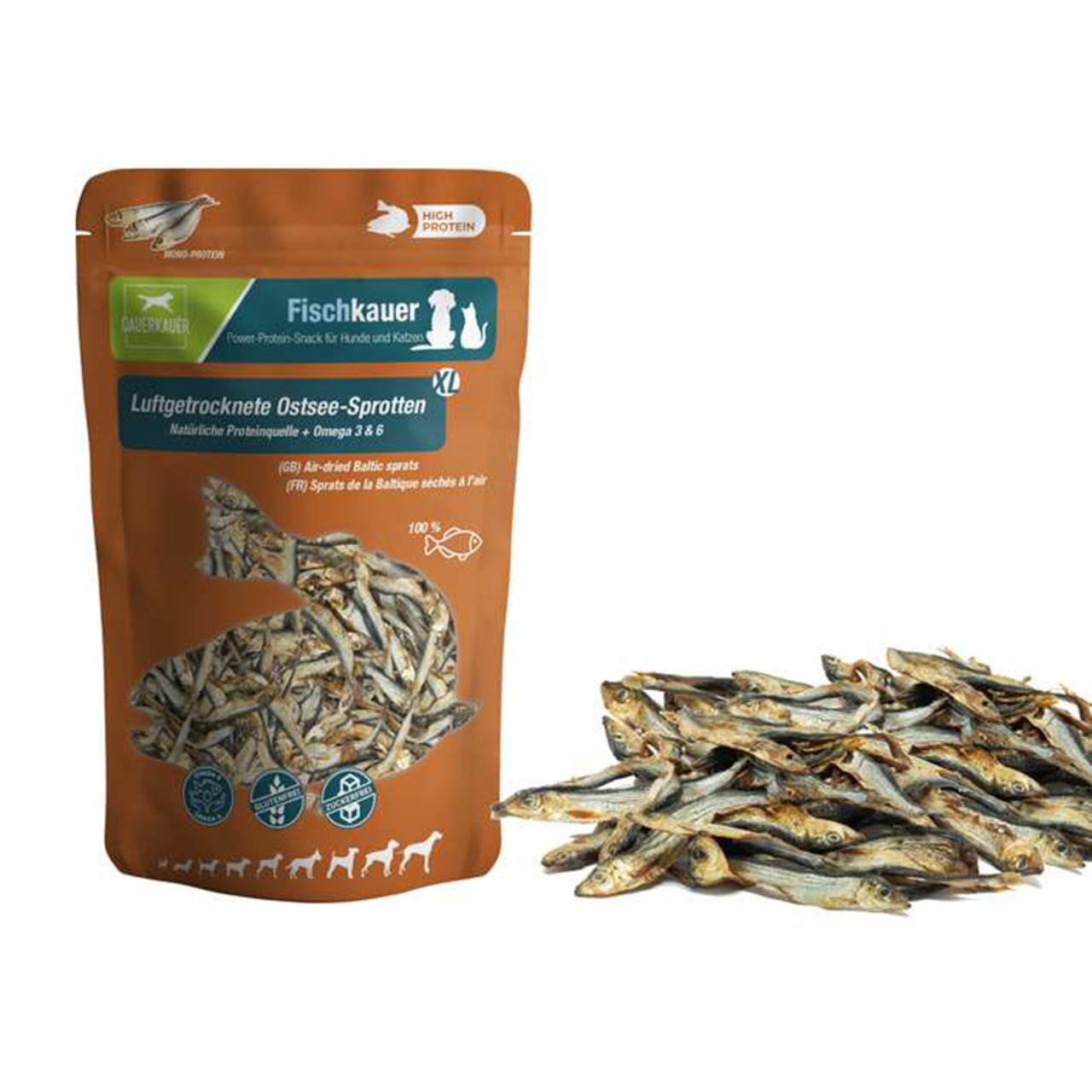 Wolters Dauerkauer Ostsee-Sprotten Protein-Snack für Hunde und Katzen 160 g GLO629308765