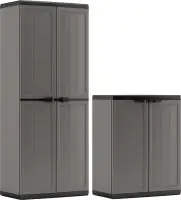 Keter Kunststoffschrank Jolly 2er Set 166 x 68 x 39 cm & 87 x 68 x 39 cm