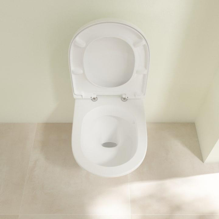 Villeroy & Boch Wand-Tiefspül WC O.novo, Spülrandlos, mit WC-Sitz