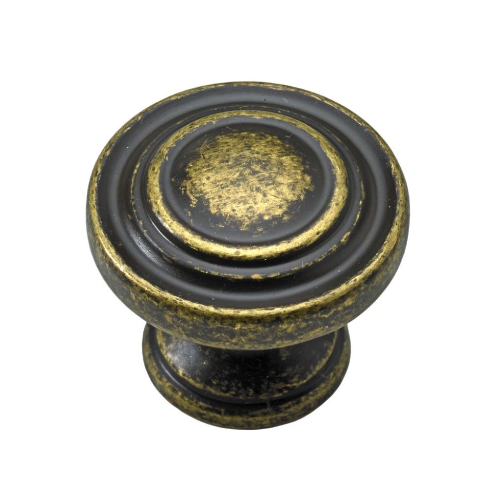 Hettich Möbelknopf Zinkdruckguss antik gold Ø 25,0 mm - 1 Stück GLO763144227