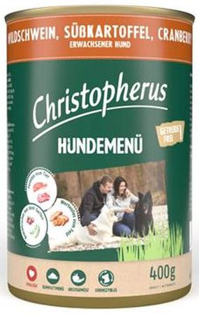 Christopherus Hundefutter Wildschwein Süßkartoffel & Cranberries 400 g GLO629307005