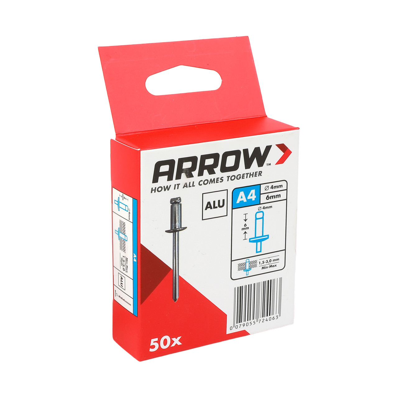 Arrow Blindniete Typ RA Ø 4 x 6 mm Aluminium 50 Stück