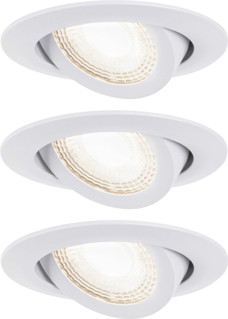 Paulmann LED Einbauleuchte weiß matt schwenkbar schwenkbar 3er Set