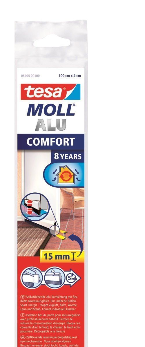 tesa Insulation Türdichtschiene weiß, für unebene Böden, für Spaltenbis 15 mm