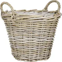 Mica Decorations Korb Marcia Rattan Ø 40 x 30 cm grau