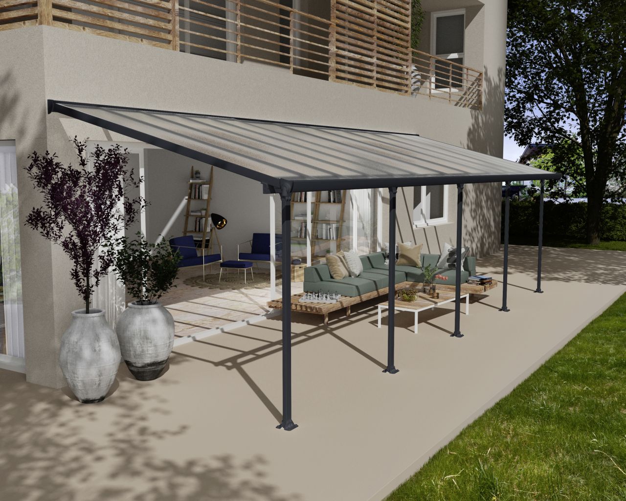 Canopia Terrassenüberdachung Feria 915 x 294 cm anthrazit