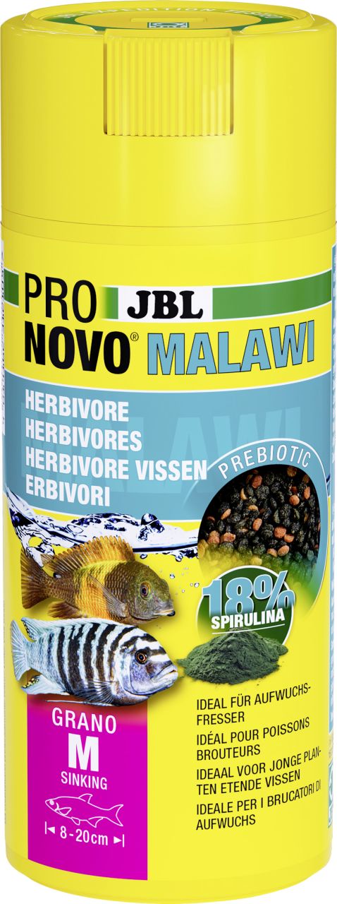 JBL Aquaristik JBL Fischfutter Pronovo Malawi Grano M Fischfuttergranulat 250 ml GLO629501298