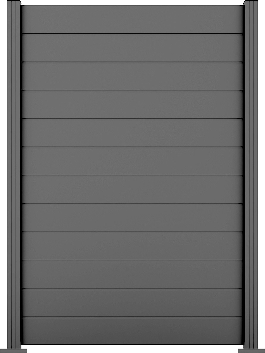 Ambiente Alu-Zaun Grundset Paneel 150 grau 187 x 124,2 cm