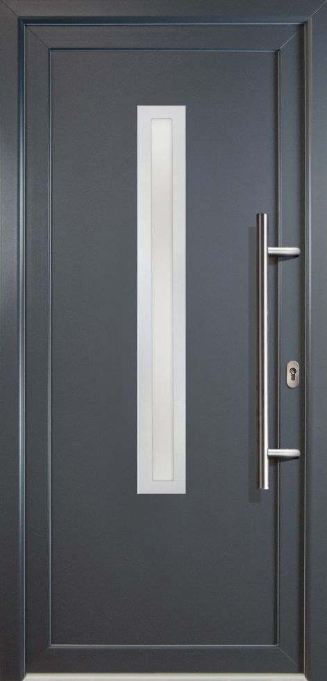 Meeth Haustür Signum Aluminium Modell 70 88 x 200 cm DIN rechts weiß/titan