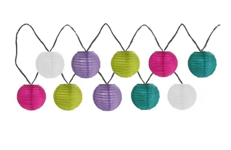 Solar-Lichterkette Kiki Laternen Außen 3,7 m kaltweiß