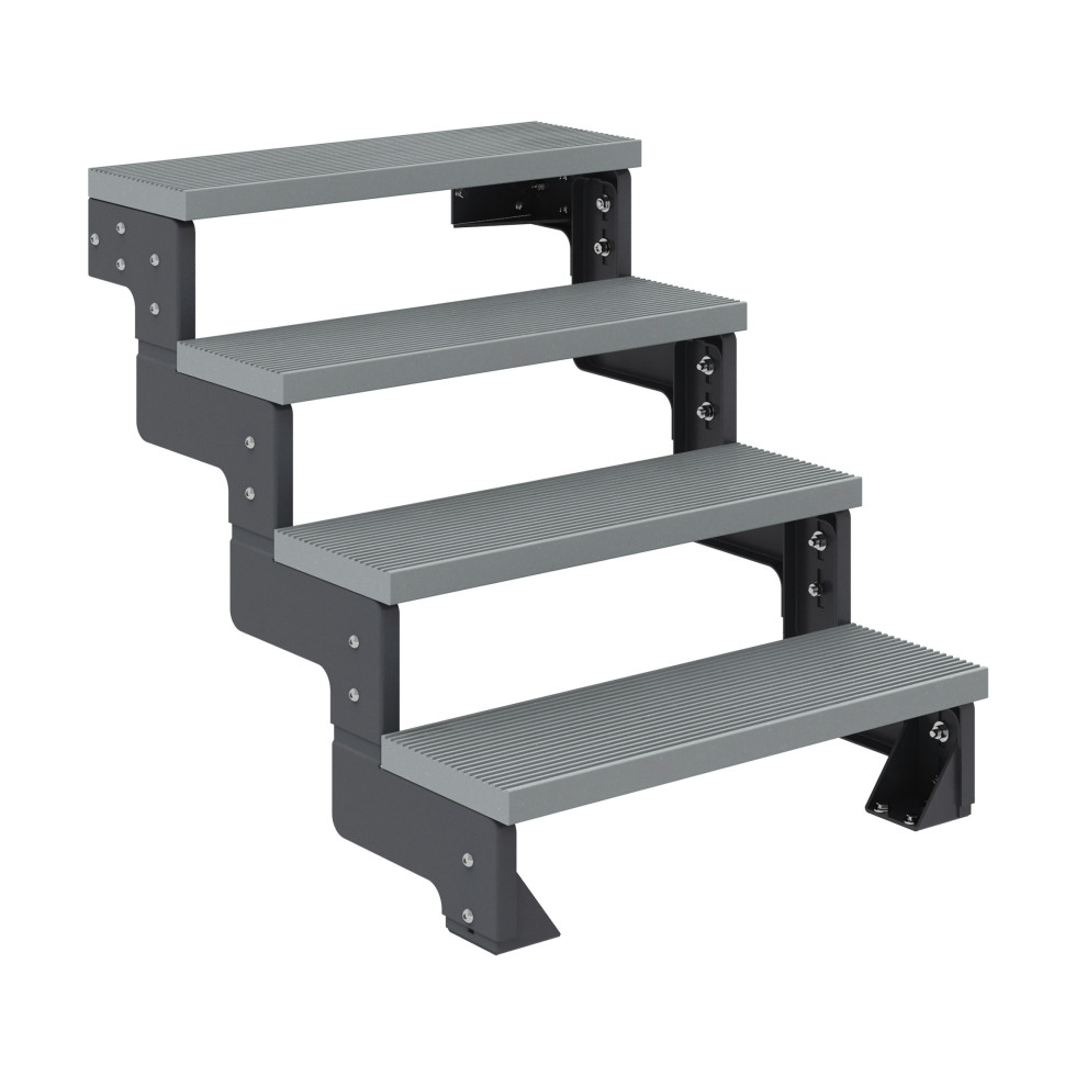Dolle Außentreppe Trimax Gardentop 4 Stufen 100 cm ohne Geländer grau