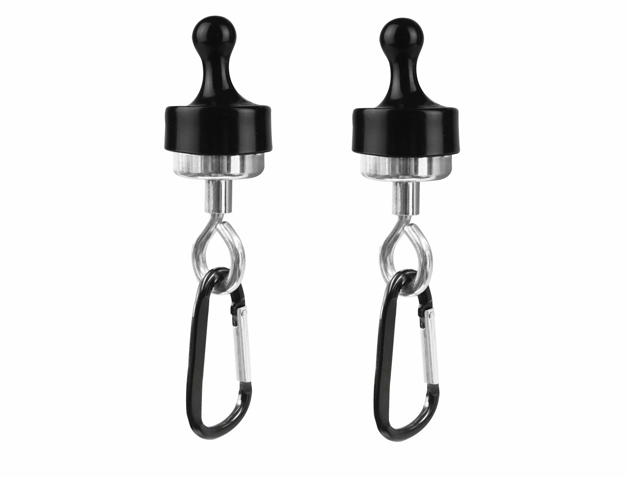 Calima Magnethaken mit Karabiner 14 cm schwarz/silber 2 Stück