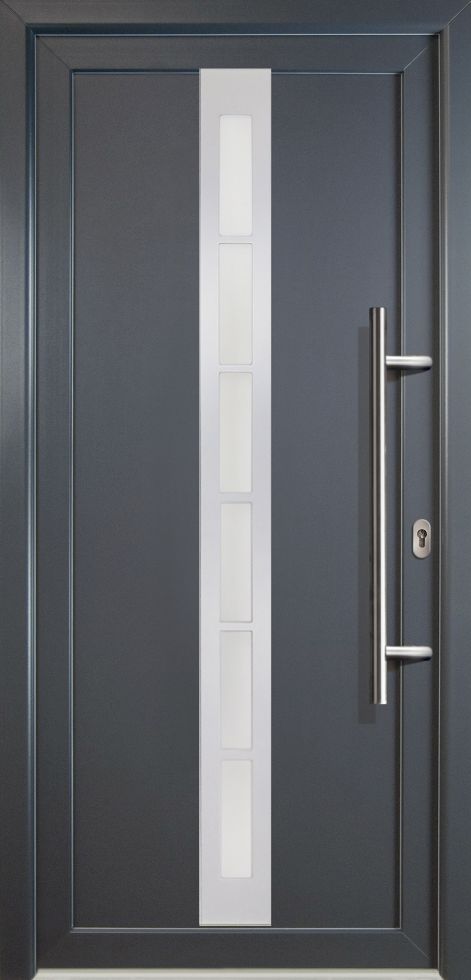 Meeth Haustür Signum PVC Exclusiv PVC Modell 38 88 x 208 cm, DIN rechts, weiß/titan