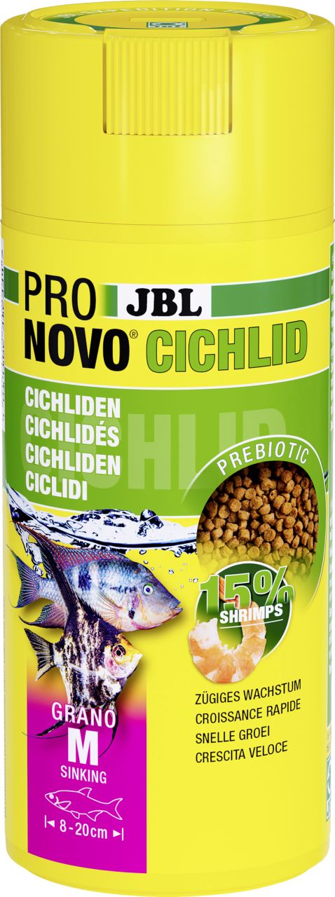 JBL Aquaristik JBL Fischfutter Pronovo Cichlid Grano M Fischfuttergranulat 250 ml GLO629501306