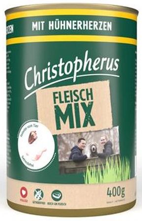 Christopherus Hundefutter Fleisch-Mix Hühnerherzen 400 g GLO629307010