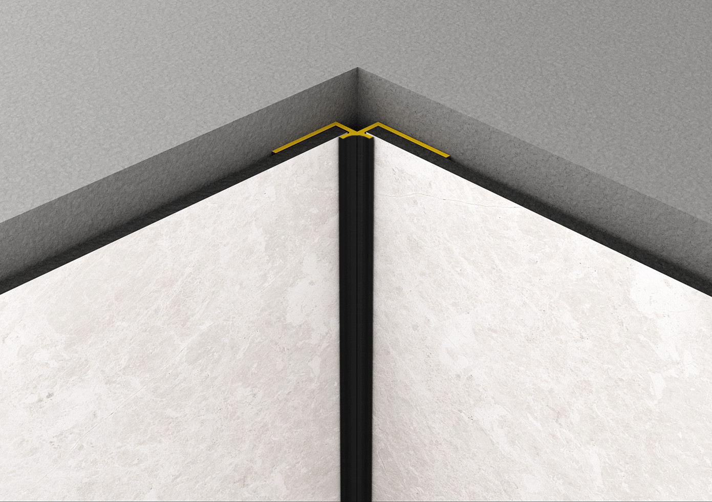 Rock the Wall Innenecke schwarz 280 x 2,5 x 2,5 cm