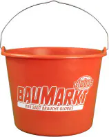 Baueimer 12 l Kunststoff orange Knopfbügel L-Skala