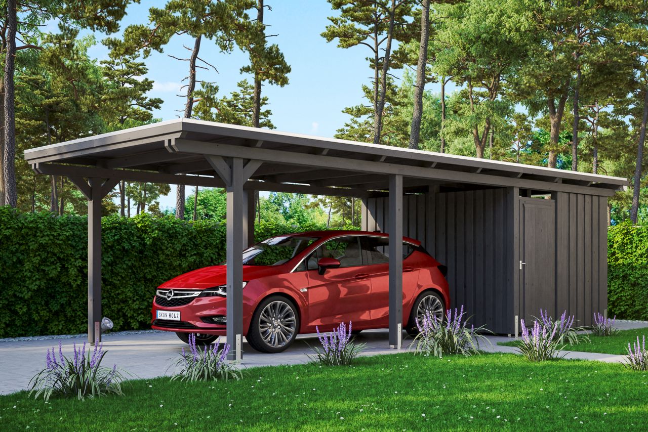 SkanHolz SKAN HOLZ Carport Emsland 354 x 846 cm mit Aluminiumdach, mit Abstellraum GLO784205168
