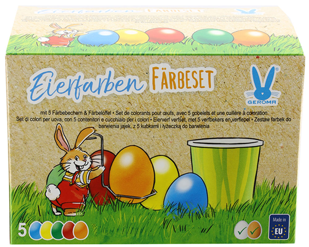 Rodermund Eierfarben-Set 5 Farben inkl. Becher & Löffel GLO660054722